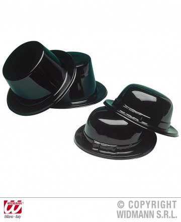 chapeaux haut de forme noir, chapeaux noirs, chapeaux hauts de forme, chapeau haut de forme, chapeaux paris, chapeaux melon, chapeau melon Chapeau Haut de Forme ou Melon, Plastique