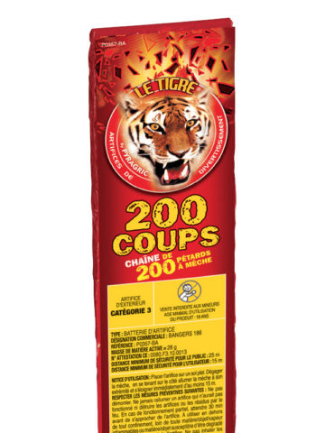 pétards, pétards et fumigènes, pyragric, acheter des pétards à paris Pétards, Mitraillette 200 Coups, Le Tigre