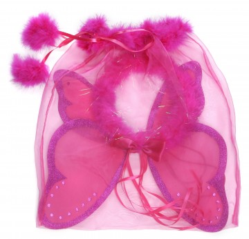 ailes de déguisement, ailes pour se déguiser, ailes de fées, ailes de fée, ailes roses, ailes de fée rose Ailes de Fée avec Halo