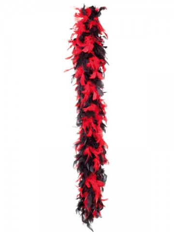 boa, boa de déguisement, boa années 30, boas charleston, boa années 20, boa années folles, boas noirs et rouges, boa rouge et noir, boa en plumes noires et rouges Boa en Plumes Noires et Rouges