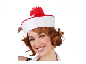 bob marin, chapeau de marin, bob marin à pompons, accessoire déguisement de marin, chapeaux de la marine Bob Marin, Rouge