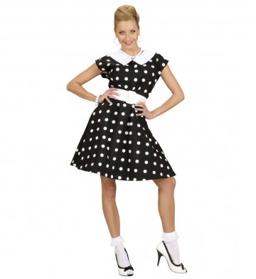 déguisement années 50, robe années 50 déguisement, costume années 50 femme, costume années 60 femme, déguisement années 60 femme, robe à pois déguisement femme, déguisement rock femme, déguisement sixties femme Déguisement Années 50, Noir