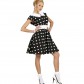 déguisement années 50, robe années 50 déguisement, costume années 50 femme, costume années 60 femme, déguisement années 60 femme, robe à pois déguisement femme, déguisement rock femme, déguisement sixties femme Déguisement Années 50, Noir