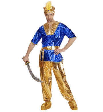 déguisement de sultan oriental, déguisement bollywood, déguisement oriental homme, déguisement oriental adulte, déguisement aladin Déguisement de Sultan, Or et Bleu