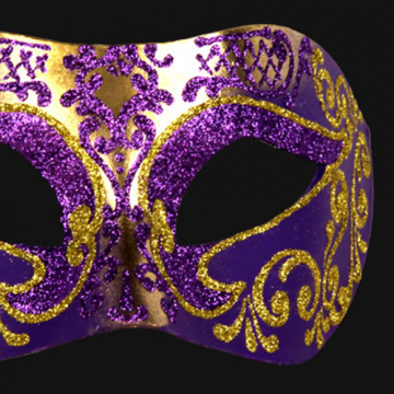 masque vénitien, loup vénitien, masque carnaval de venise, véritable masque vénitien, accessoire carnaval de venise, déguisement carnaval de venise, loup vénitien fait main Vénitien, Brillante, Violet et Or