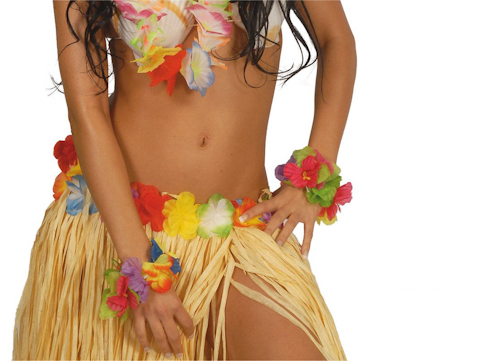 Accessoire de déguisement et costume Tropical: Barrette de Fleurs , Bracelet Coquillages , Ceinture de Bananes , Chapeau Hawaïen , Collier de Coquillages , Collier de Fleurs , Collier de Fleurs , Ensemble Hawaï , Ganja , Hawaien , Hawaienne , Jupe Hawaï , Jupe Hawaï , Jupe Hawaï Raffia , Perroquet , Soutien-gorge à Fleurs , Tahiti , Tropical , Tropical Enfant,