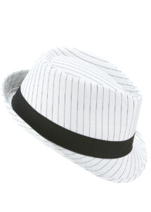 chapeaux borsalino, chapeau borsalino, chapeaux années 30, accessoires déguisements années 30, chapeaux paris, chapeaux de gangster, Chapeau Borsalino, blanc à rayures noires