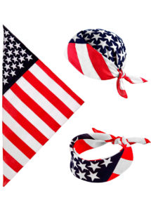bandana américain, bandana états unis, accessoire américain, soirée américaine, drapeau américain, foulard américain