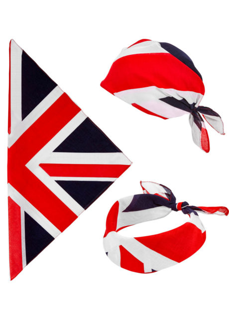 bandana union jack, bandana angleterre, bandana royaume uni, drapeau royaume uni, drapeau union jack, accessoire thème angleterre, bandana anglais, Bandana Royaume Uni