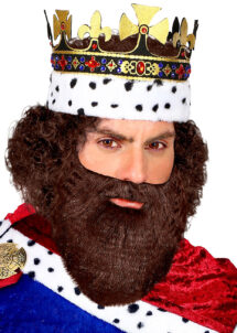 fausse barbe châtain, barbe châtain, postiche, barbe moustache