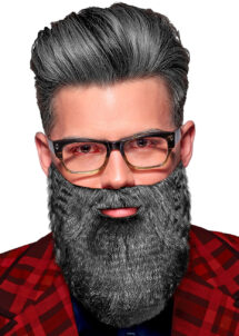 barbe grise, postiche gris, barbe moustache grise