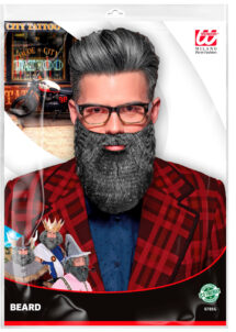 barbe grise, postiche gris, barbe moustache grise
