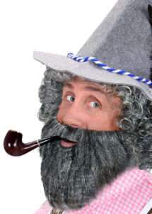 barbe grise, postiche gris, barbe moustache grise