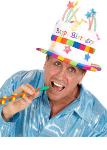 chapeau anniversaire, chapeau gâteau d'anniversaire, accessoire pour anniversaire, chapeau bougies