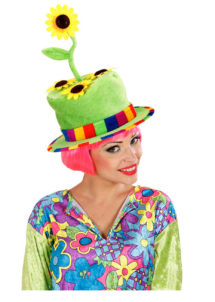 chapeau tournesol, chapeau fleurs, chapeau humour, chapeau de jardinier,