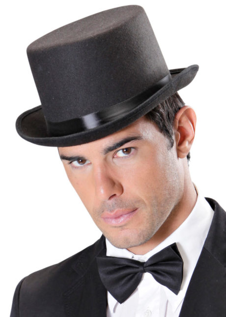 chapeaux haut de forme, chapeau haut de forme, chapeaux haut de forme paris, chapeaux paris, chapeau haut de forme noir, Chapeau Haut de Forme, Feutre Noir et Ruban Satin