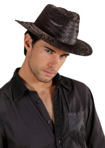 chapeau de paille, chapeaux de paille, chapeau cowboy paille, chapeaux en paille paris, Chapeau de Paille, Noir
