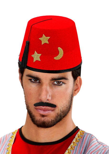 chapeau fez, chapeau turc, chapeau oriental, chapeaux fez, Chapeau Fez Etoiles, Rouge ou Noir