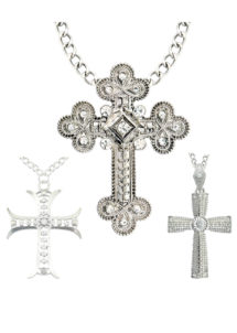 pendentif croix de bonne soeur, collier de déguisement, accessoires de déguisement, collier croix déguisement, collier croix de déguisement, collier déguisement de bonne soeur, croix de nonne, chapelet de déguisement, accessoires de fête, Collier Croix sur Chaine