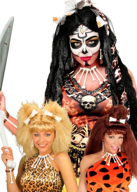 collier os et bracelets, bijoux femme des cavernes, collier avec os, Collier d’Os Homme des Cavernes + Bracelet et Boucles