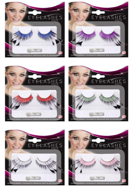 faux cils plumes, faux cils bicolores avec plumes, Faux Cils Bicolores, Plumes, Différents Coloris