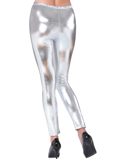 leggings argent, legging argent, pantalon argent, Legging Disco Années 80, Argent