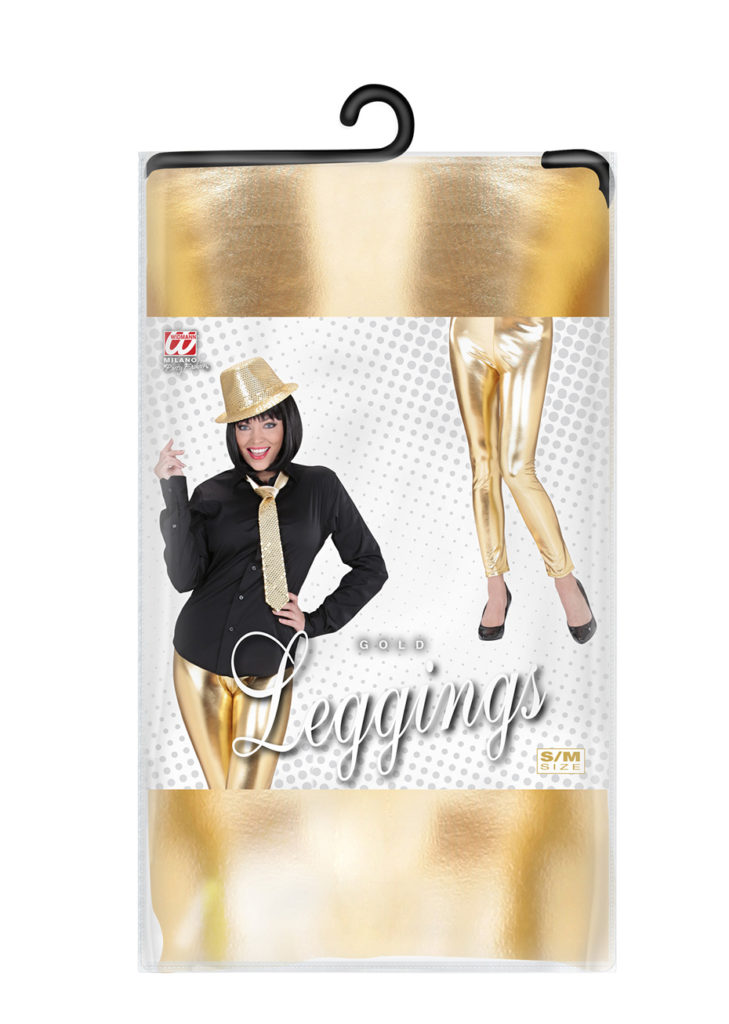 Legging Disco Doré Smiffys Années 80 - Taille 36-38, Déguisement Femme Métallisé Pour Fête