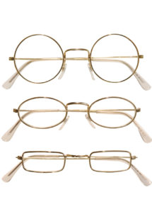 lunettes dorées, lunettes père Noel, lunettes déguisements, lunettes déguisement vieux, Lunettes Dorées, 3 Montures