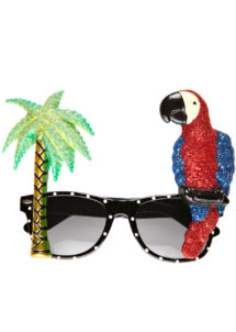 lunettes de déguisement, lunettes de fêtes, lunettes soirée déguisée, accessoires lunettes, lunettes pas chères,lunettes fantaisie, lunettes tropicales, lunettes hawaï, lunettes tropical palmier, lunettes perroquet, lunettes toucan, Lunettes Hawaï Tropicales, Perroquet