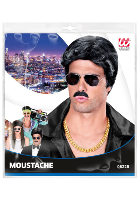 moustache noire, moustaches postiches, fausses moustaches, Moustache Noire, 6 Modèles au Choix