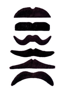 fausses moustaches, postiche, ausses moustaches réalistes, fausse moustache noire, moustache luxe, moustache noire, Moustache Noire, 6 Modèles