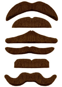 fausses moustaches, postiche, moustache postiche,, Moustache Châtain, 6 Modèles au Choix