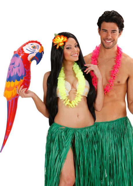 perroquet en plumes, perroquet de pirate, perroquet de décoration, accessoire pirate déguisement, accessoire hawaï déguisement, accessoire déguisement pirate, accessoire déguisement hawaï, faux perroquet, Perroquet Gonflable, 110 cm