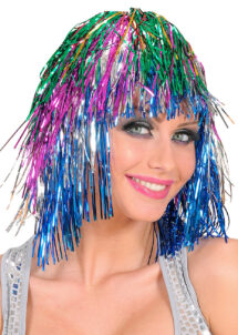 perruque disco, perruque lamé, perruque multicolore, perruque années 80, Perruque Lamé, Disco 80, Multicolore