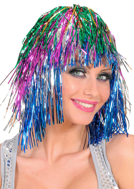 perruque disco, perruque lamé, perruque multicolore, perruque années 80, Perruque Lamée, Disco 80, Multicolore