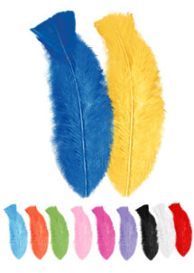 plumes de décoration, plumes pour masques, plumes de déguisements, plumes, sachet de plumes, plumes d'oiseau, plumes multicolores