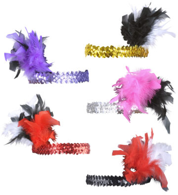 bandeau charleston, bandeau à plumes, accessoire déguisement, accessoire années 30, accessoire cabaret, bandeau charleston, bandeau années 30, bandeau années 20, déguisement charleston, accessoire déguisement charleston Bandeau Charleston à Plumes