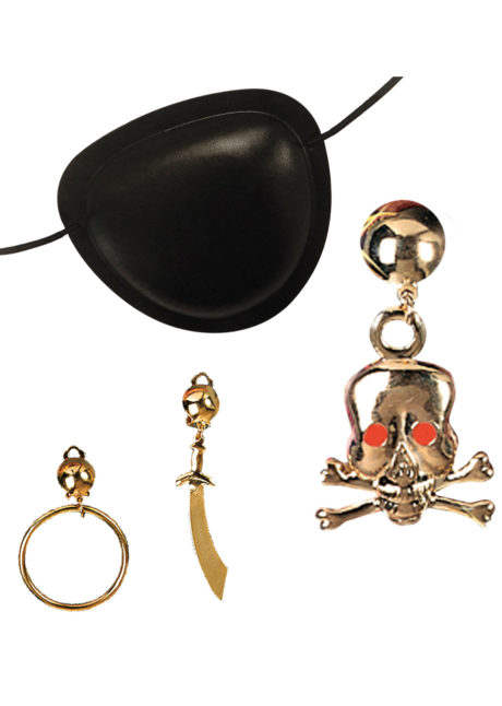 cache oeil de pirate, accessoire déguisement pirate, bandeau pirate déguisement, cache oeil déguisement pirate, accessoire déguisement, accessoire pirate, Cache Oeil de Pirate, Boucle d’Oreille