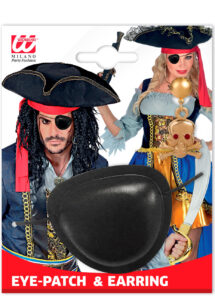 cache oeil de pirate, accessoire pirate, boucle d'oreille pirate