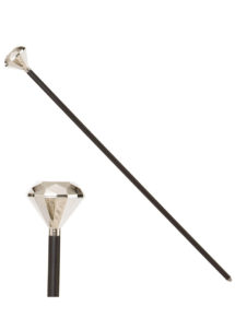 canne pommeau diamant déguisement, canne pommeau blanc déguisement, canne noire déguisement, canne pommeau déguisement, canne années 30, accessoire déguisement, accessoire cabaret, canne noire en plastique pas cher, canne pour déguisement