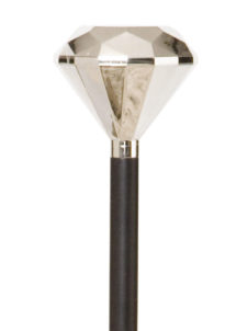 canne pommeau diamant déguisement, canne pommeau blanc déguisement, canne noire déguisement, canne pommeau déguisement, canne années 30, accessoire déguisement, accessoire cabaret, canne noire en plastique pas cher, canne pour déguisement