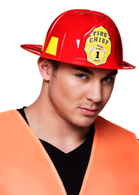 casque de pompier, casque de pompier en plastique, accessoires déguisement de pompier, Casque de Pompier, Fire Chief