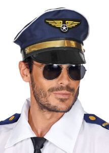 casquette de pilote, accessoires déguisement pilote, casquettes de pilote paris, Casquette de Pilote, Bleue