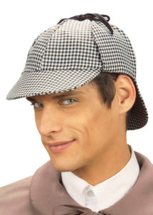 casquette sherlock holmes, accessoires déguisement sherlock holmes, accessoire déguisement cinéma, Casquette de Sherlock Holmes