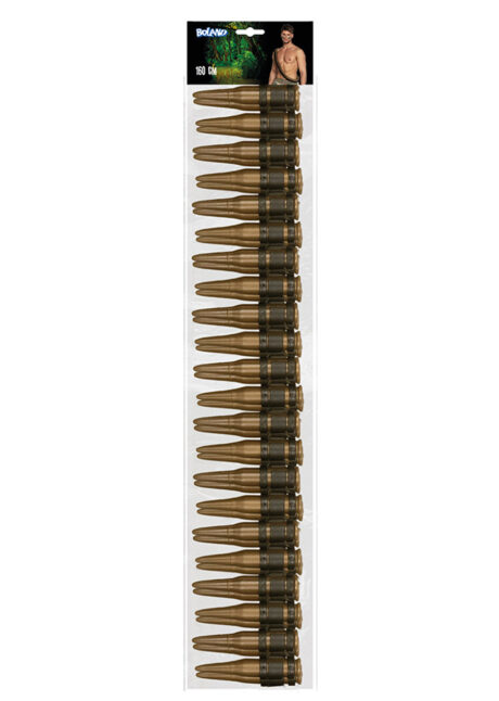 cartouchière, ceinture de balles, accessoire déguisement militaire, fausses cartouches, fausses balles, Cartouchière de Fausses Balles, 160 cm