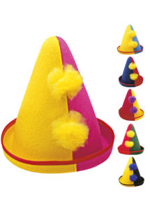 chapeau de clown, chapeau de clown pour enfant, chapeaux enfants, chapeau pointu de clown