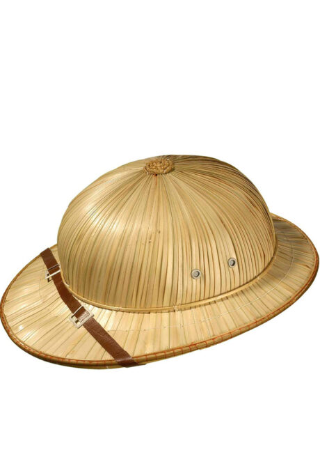 casque colonial, casque en paille, accessoires déguisement colonial, casque explorateur, Casque Colonial en Paille