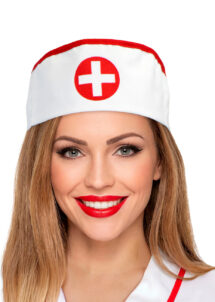 coiffe d'infirmière, accessoire déguisement, accessoire déguisement d'infirmière, déguisement infirmière, chapeau d'infirmière, coiffe d'infirmière croix rouge