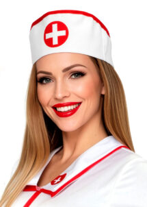 coiffe d'infirmière, accessoire déguisement, accessoire déguisement d'infirmière, déguisement infirmière, chapeau d'infirmière, coiffe d'infirmière croix rouge