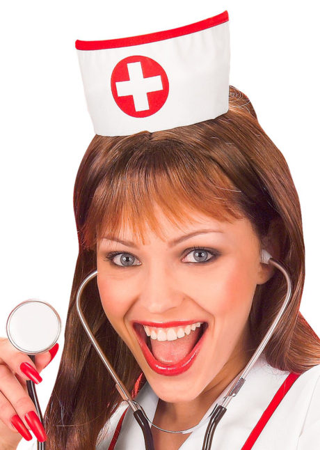 coiffe d'infirmière, accessoire déguisement, accessoire déguisement d'infirmière, déguisement infirmière, chapeau d'infirmière, coiffe d'infirmière croix rouge, Coiffe d’Infirmière